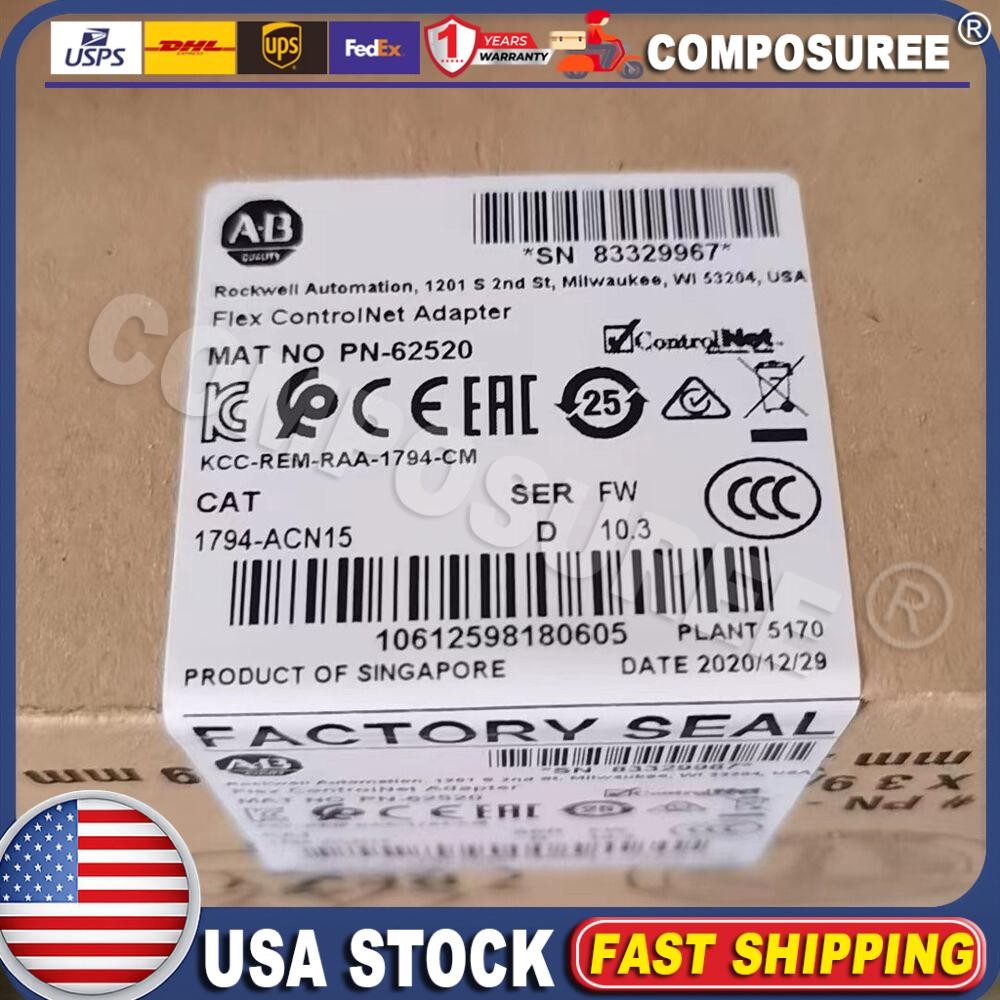 New Allen-Bradley 1794-ACN15 Adapter Module Flex I/O Ser D AB 1794ACN15 USA