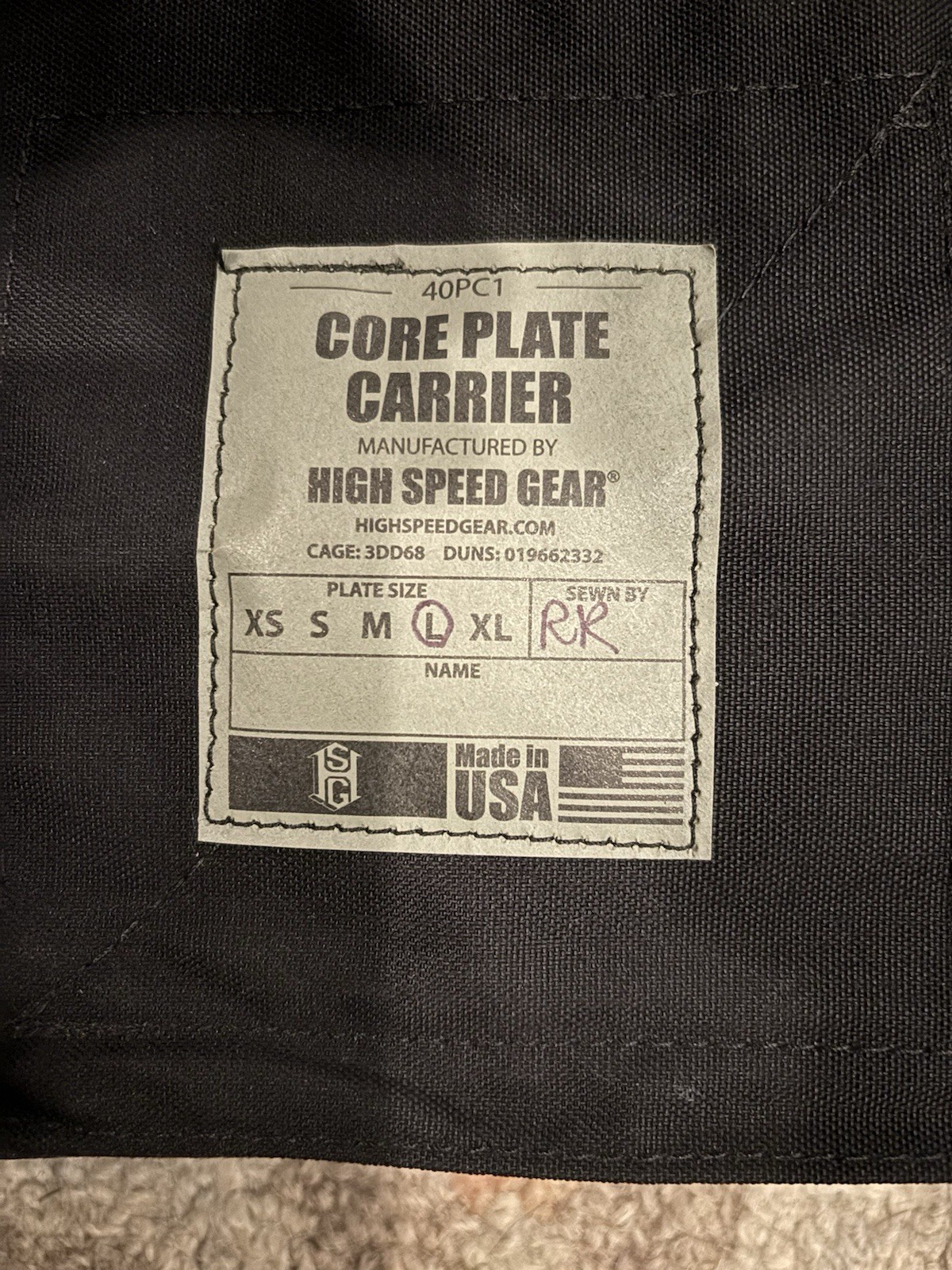 HSGI CORE Plate Carrier