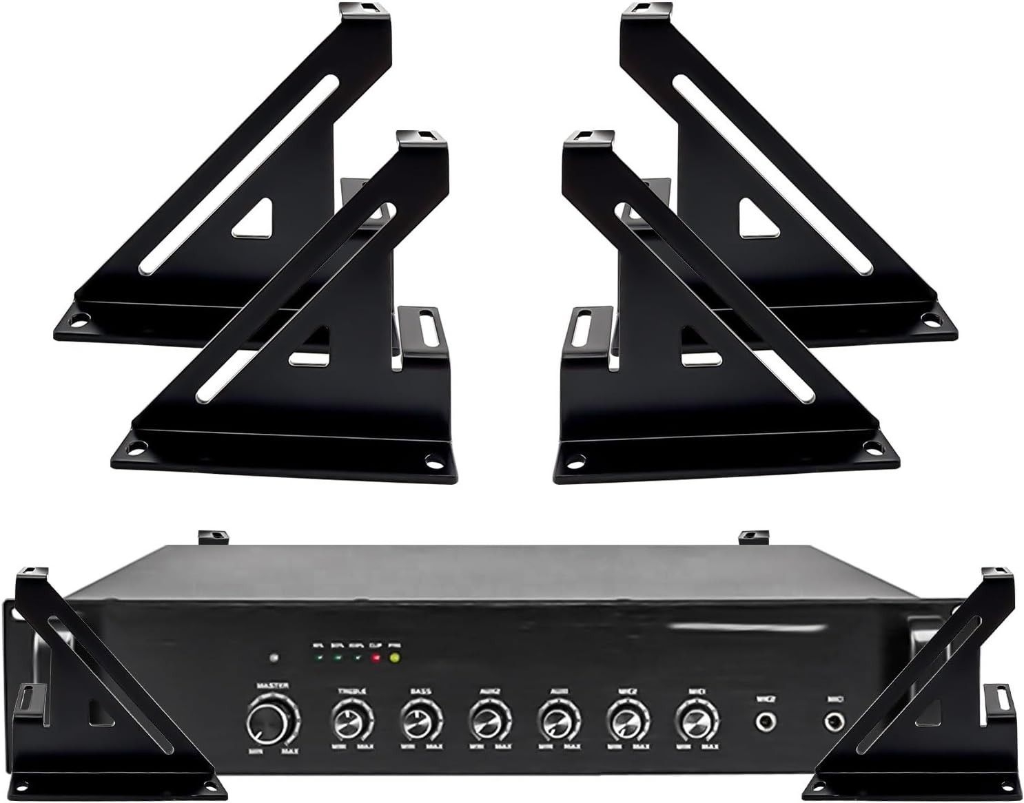 Steel Amplifier Rack Coated by Black Powder Used for Car Audio Systems Brackets
