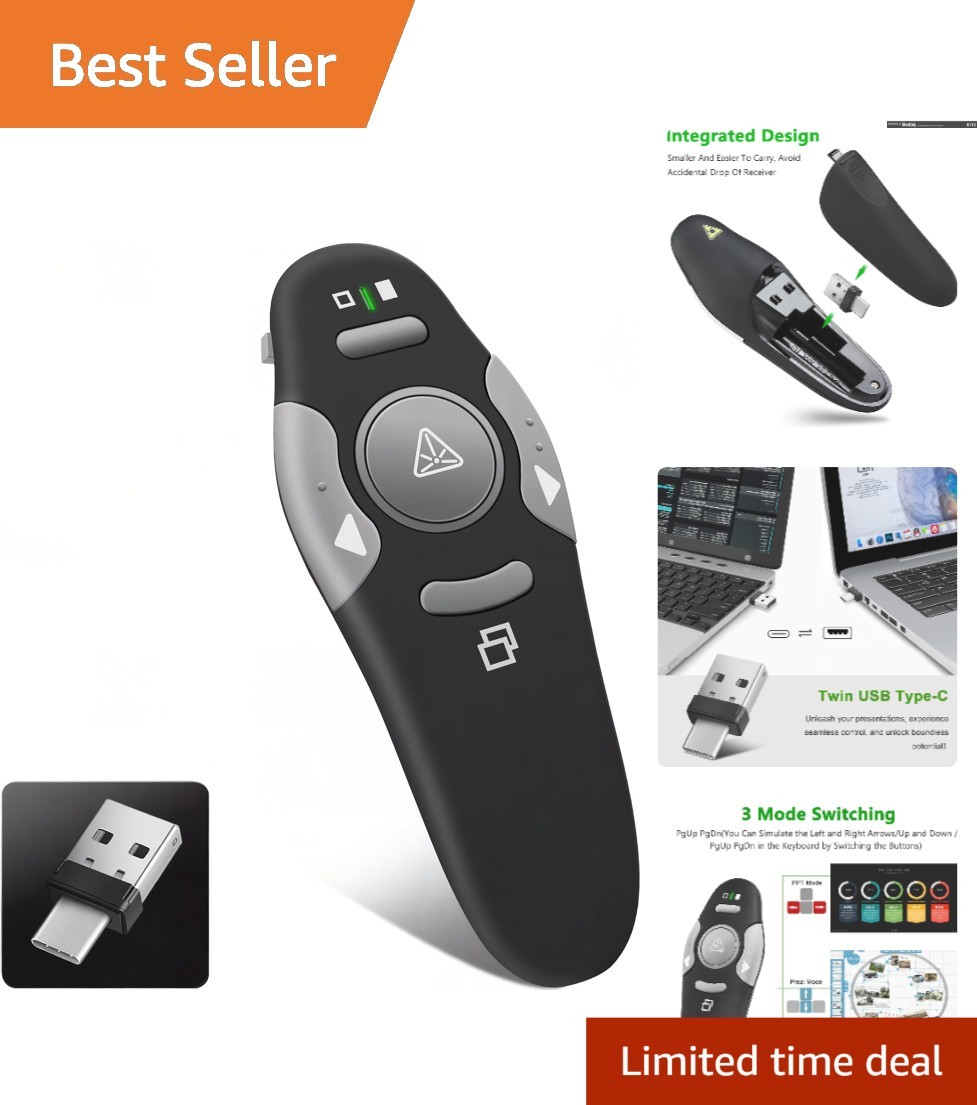 Ultimate Wireless Presenter with Ergonomic Grip – Supports PowerPoint & Keynote