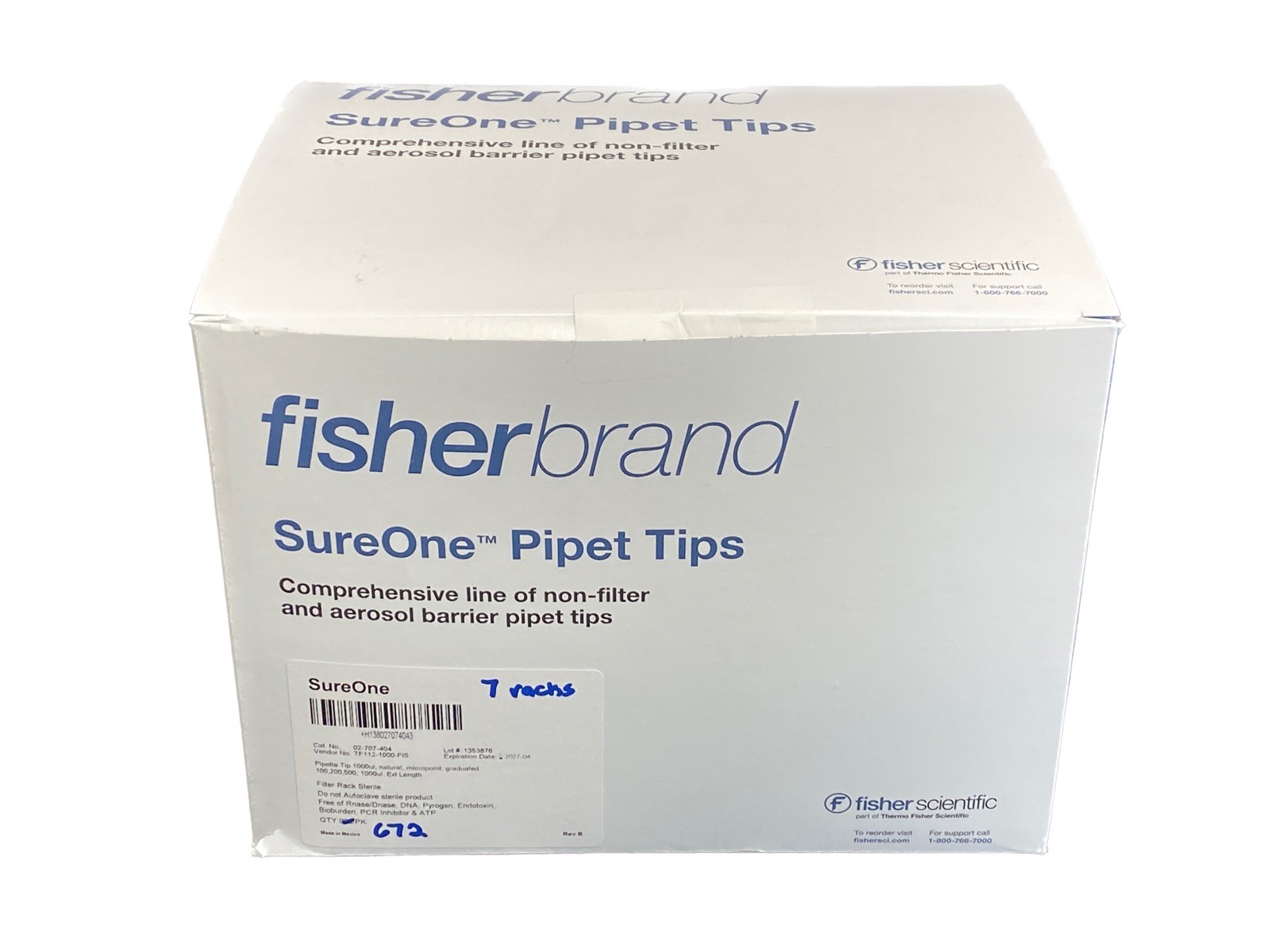 (672) FISHERBRAND SureOne 1000uL Aerosol Barrier Filtered Pipet Tips 02-707-404