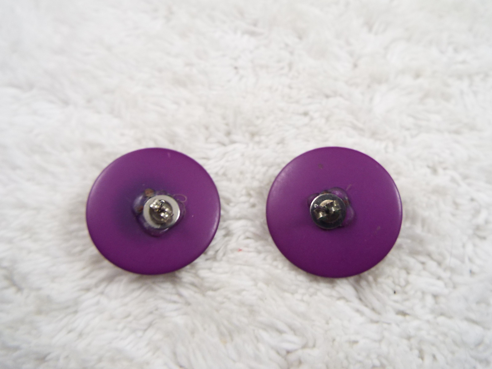Purple Button Pierced Earrings (D4)