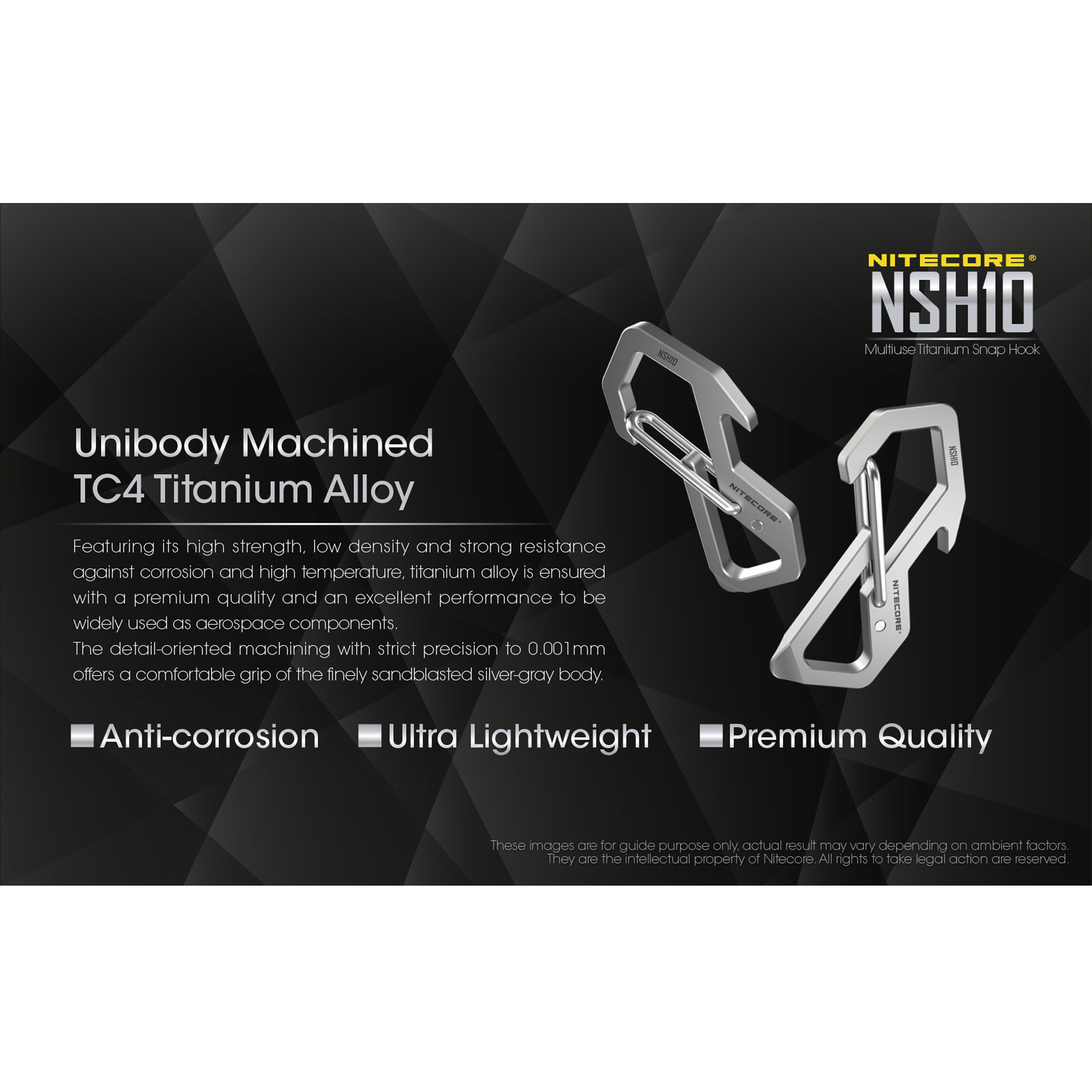 ~NEW~ Nitecore NSH10 Titanium Carabiner Multi-Tool