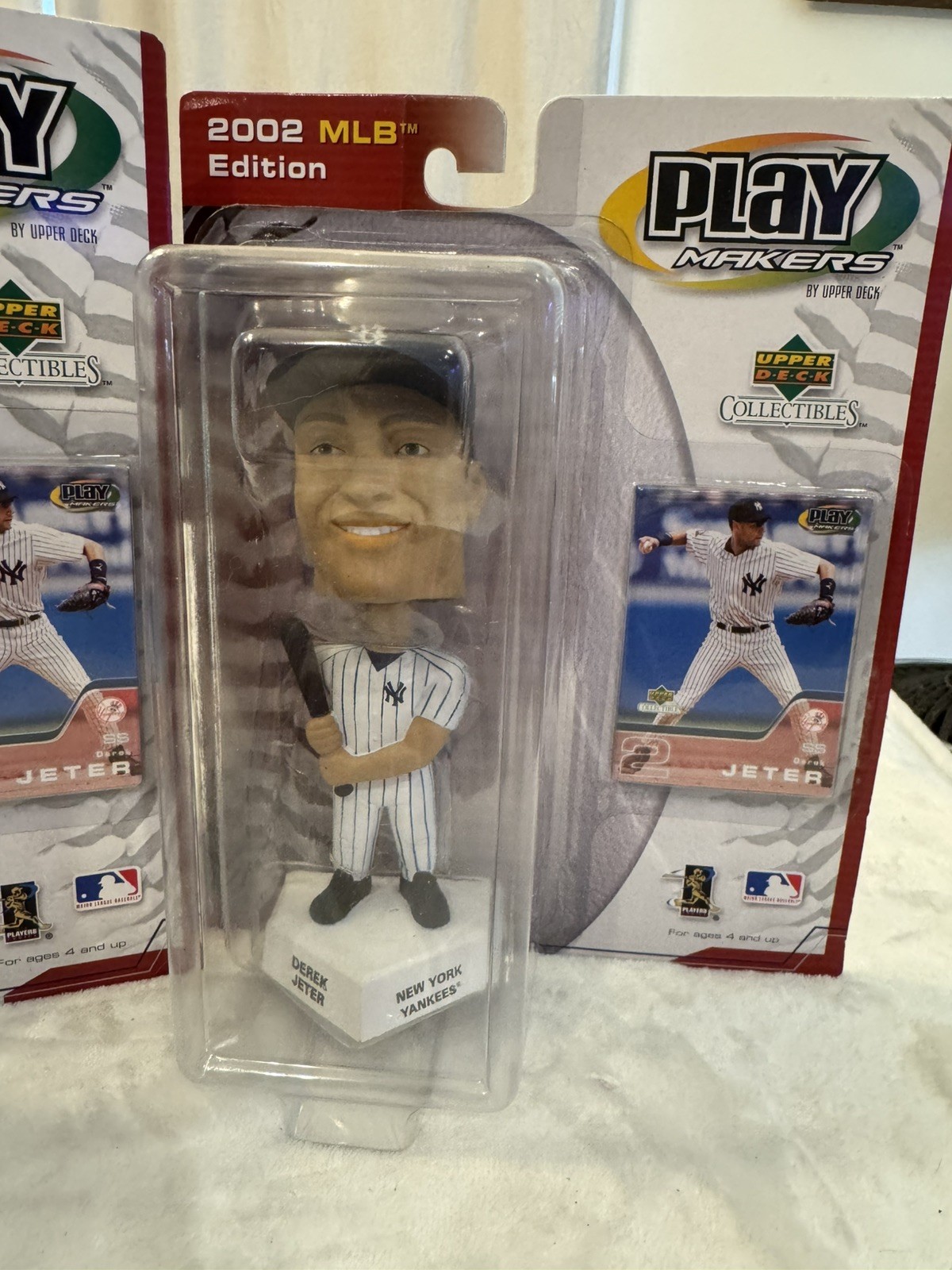 DEREK JETER Set Of 2 NY Yankees Bobblehead 2002 Upper Deck Play Makers- NEW