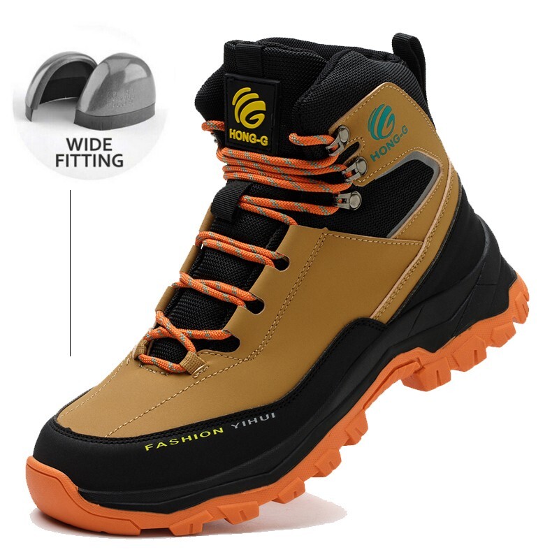 Mens Hiking Steel Toe Shoes Work Boots Safety Shoes Outdoor Kiking Boots Size US