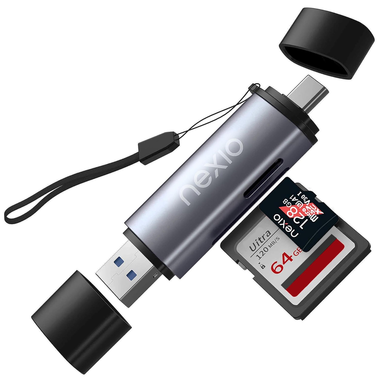 USB 3.0 SD Card Reader, Dual Slots, 5 Gbps, Compatible with Apple & Windows, ...