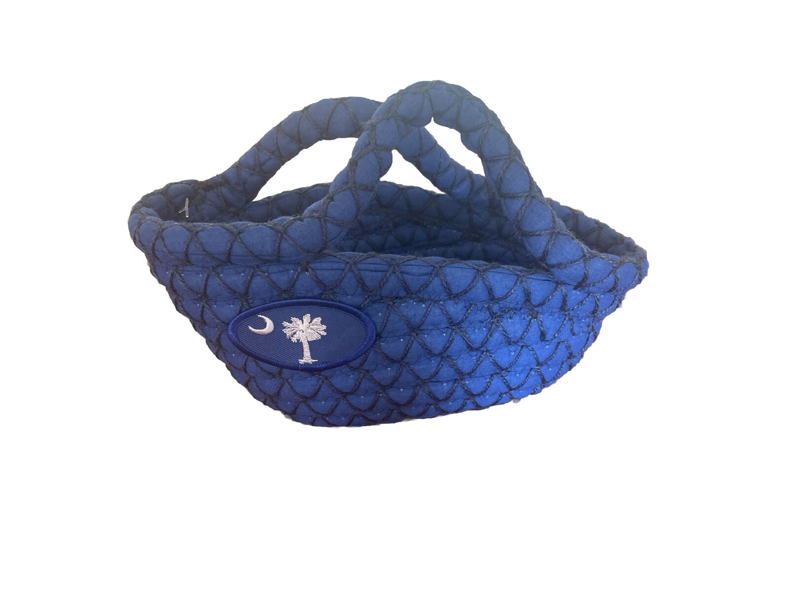 Royal Blue Rope Basket SC LOGO 10” x 5” for Wine, Kitchen, Bar, Picnic, Display