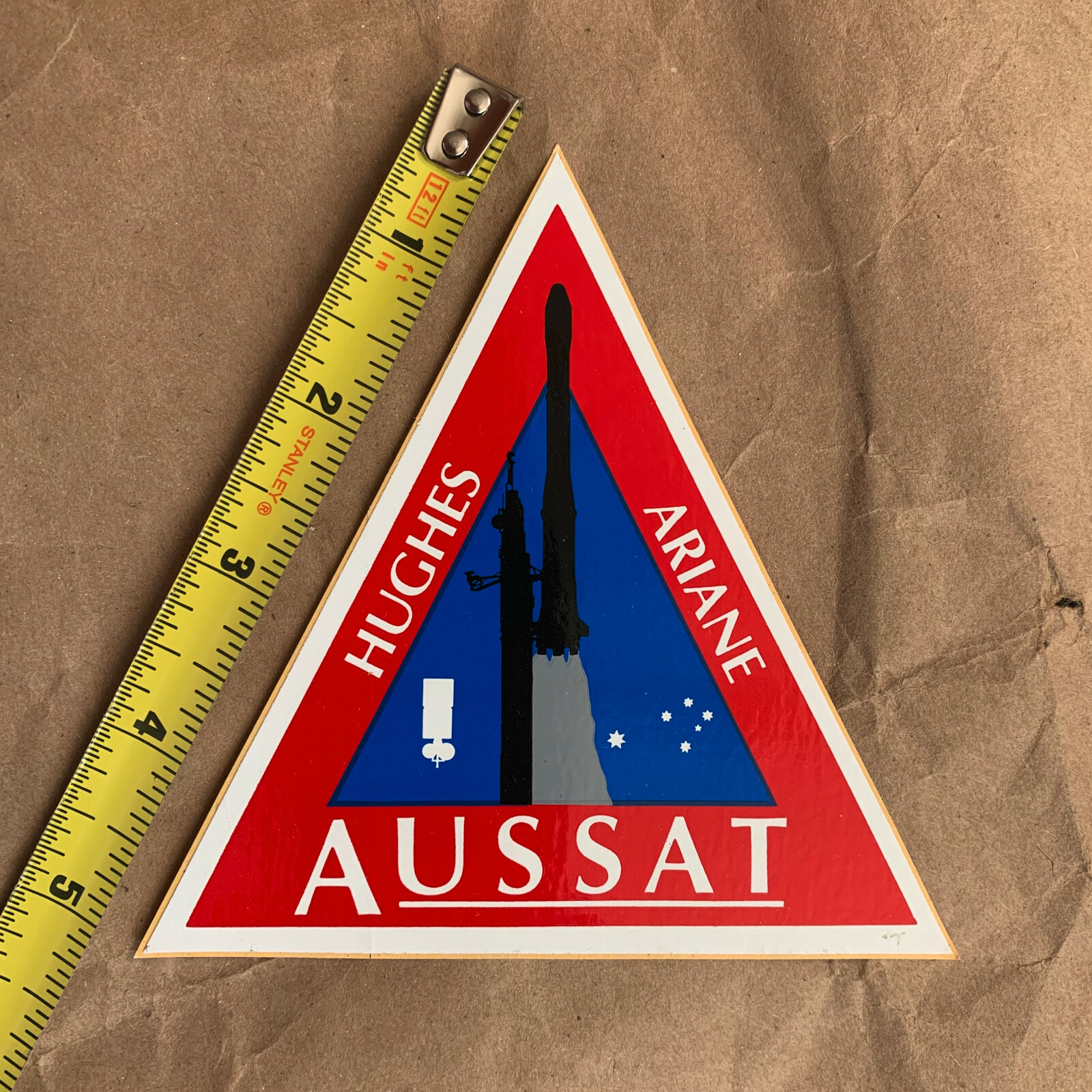 Hughes Ariane Aussat vintage NASA sticker decal, 5"