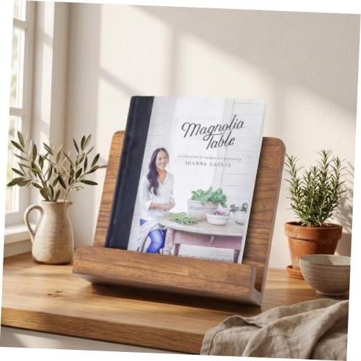 Beautiful Cookbook Stand for Your Kitchen Counter - Solid Wood Stand Easily