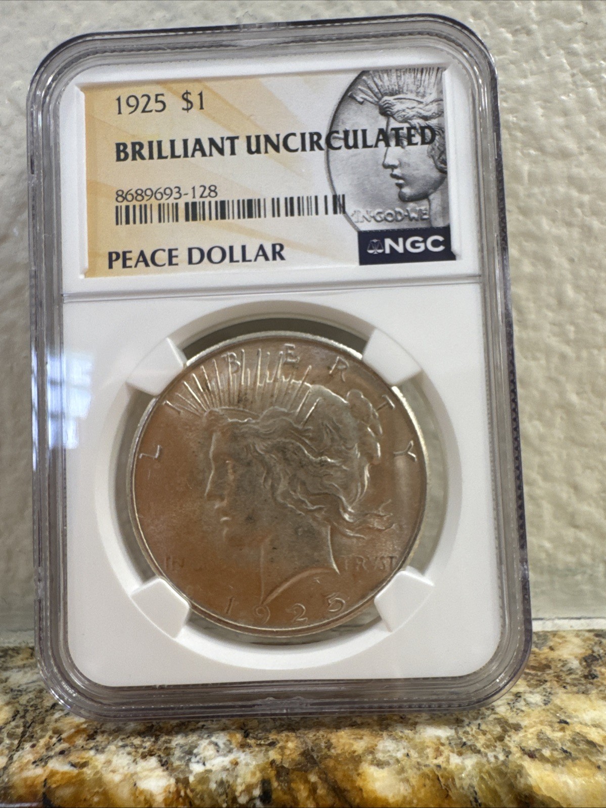 1925 Silver Peace Dollar Brilliant Uncirculated NGC Certified