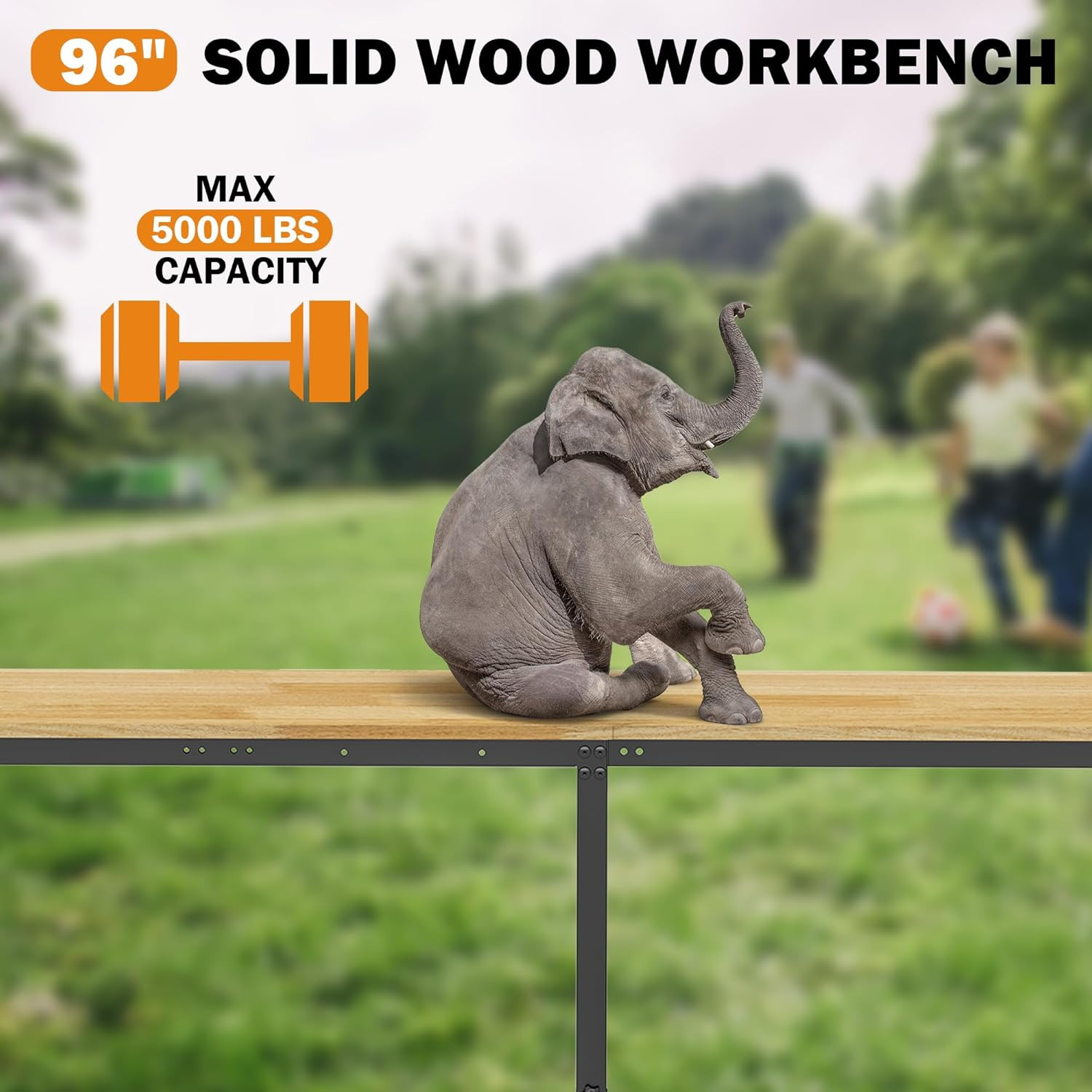 Betterhood 96" Adjustable Workbench, 5000 LBS Heavy Duty Work Table with Power O
