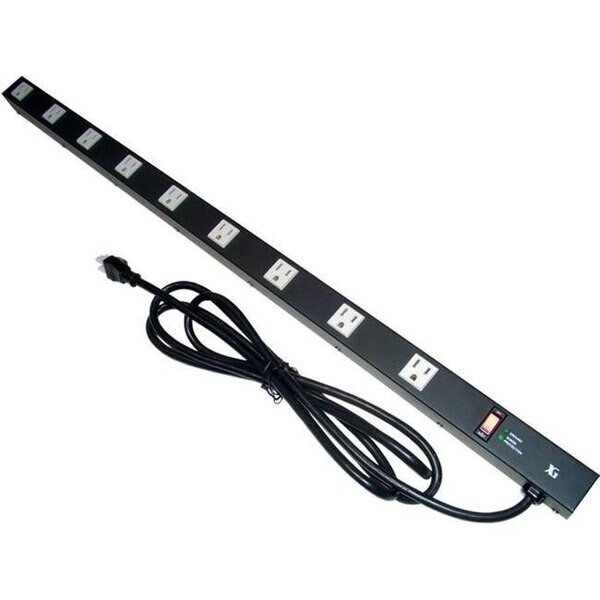 e-dustry, inc. EPS-3099BL - 36" Metal Power Strip w/ 9 Outlets & Surge Protector