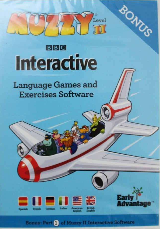 MUZZY INTERACTIVE LEVEL 2  LANGUAGE GAMES AND EXERCISES SOFTWARE [NEW CD-ROM]