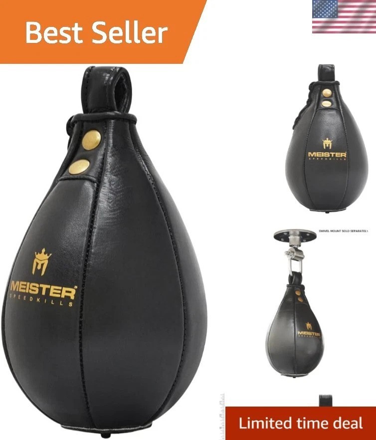 Durable Boxing Speed Bag in Genuine Leather - 7.5" x 5" for Precision Training