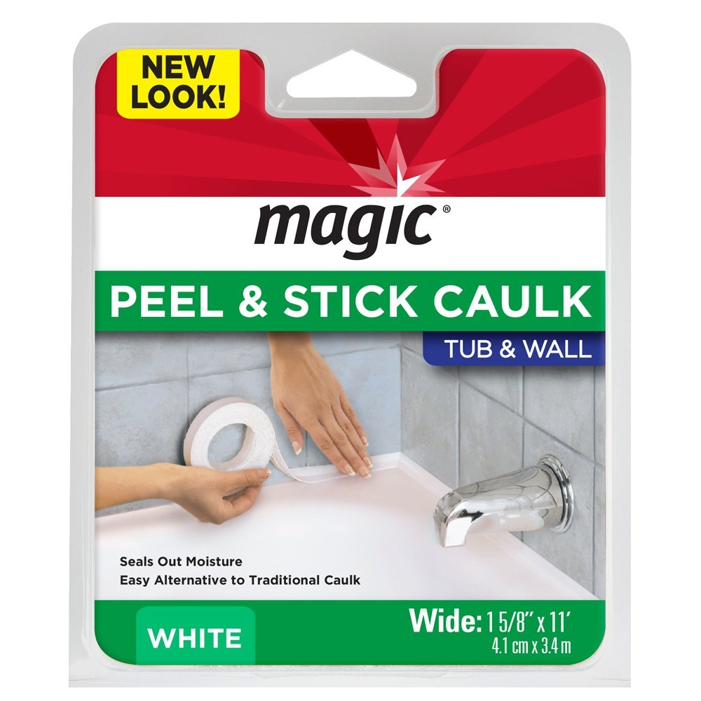 Magic Tub and Wall Peel Caulk Strip - Create a 1 Count (Pack of 1), White
