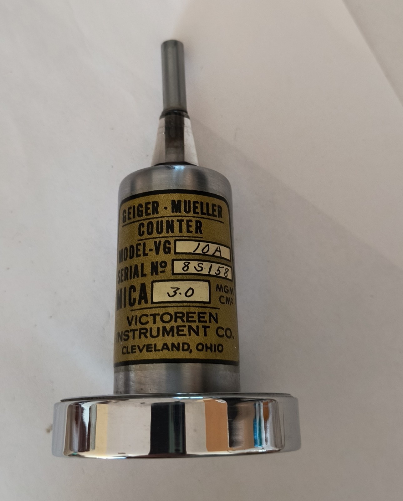 GEIGER-MUELER COUNTER MODEL-VG 10A NO. 85158 MICA 3.0 VICTOREEN