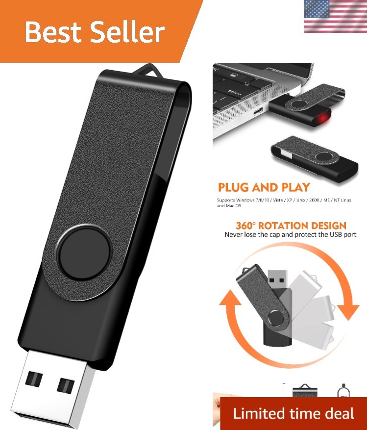Versatile 64GB USB 2.0 Thumb Drive - Lightweight, Swivel Cover for Easy Carrying