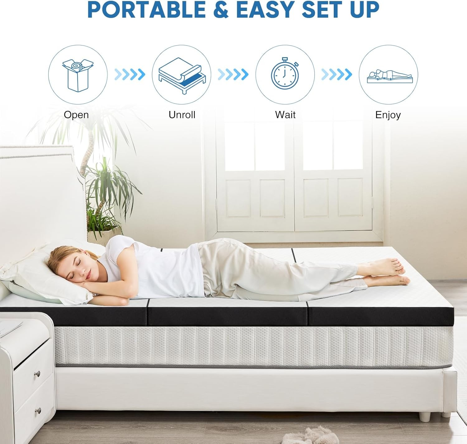 Tri-fold Memory Fo Mattr - 3 Inch Full Size Portable Floor Bed