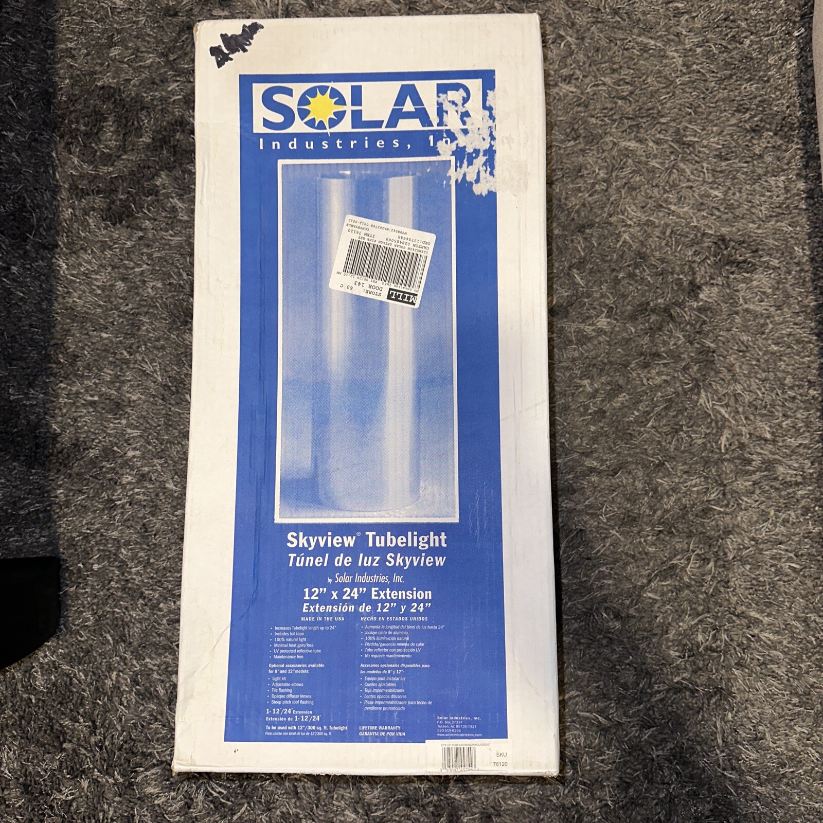New Solar Industries Skyview Tubelight 12" x 24" Tube Extension 76120