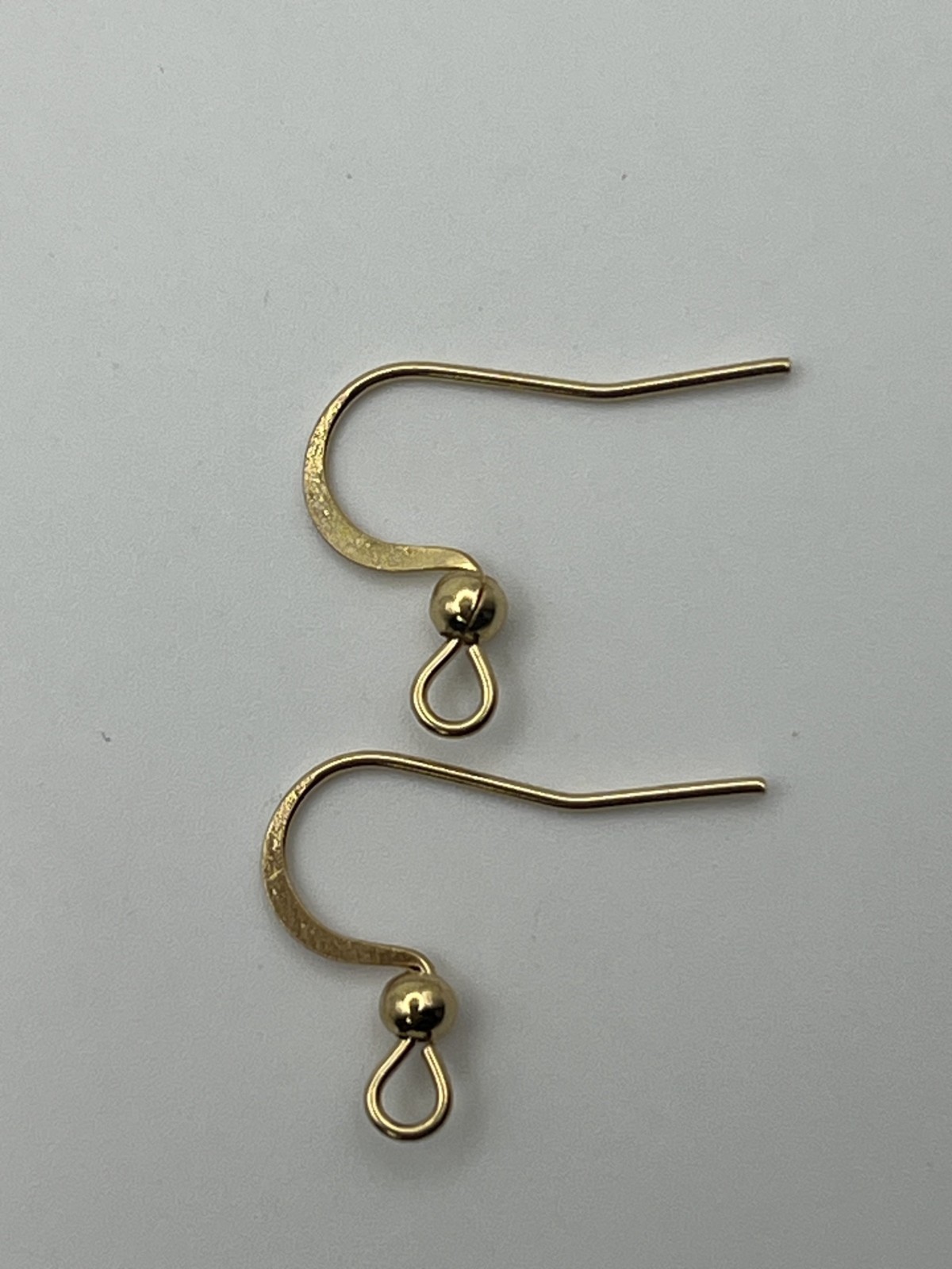 10 Pairs 304 Stainless Steel Flat Earring Hooks w/ Horizonal Loop 18k Gold Plate