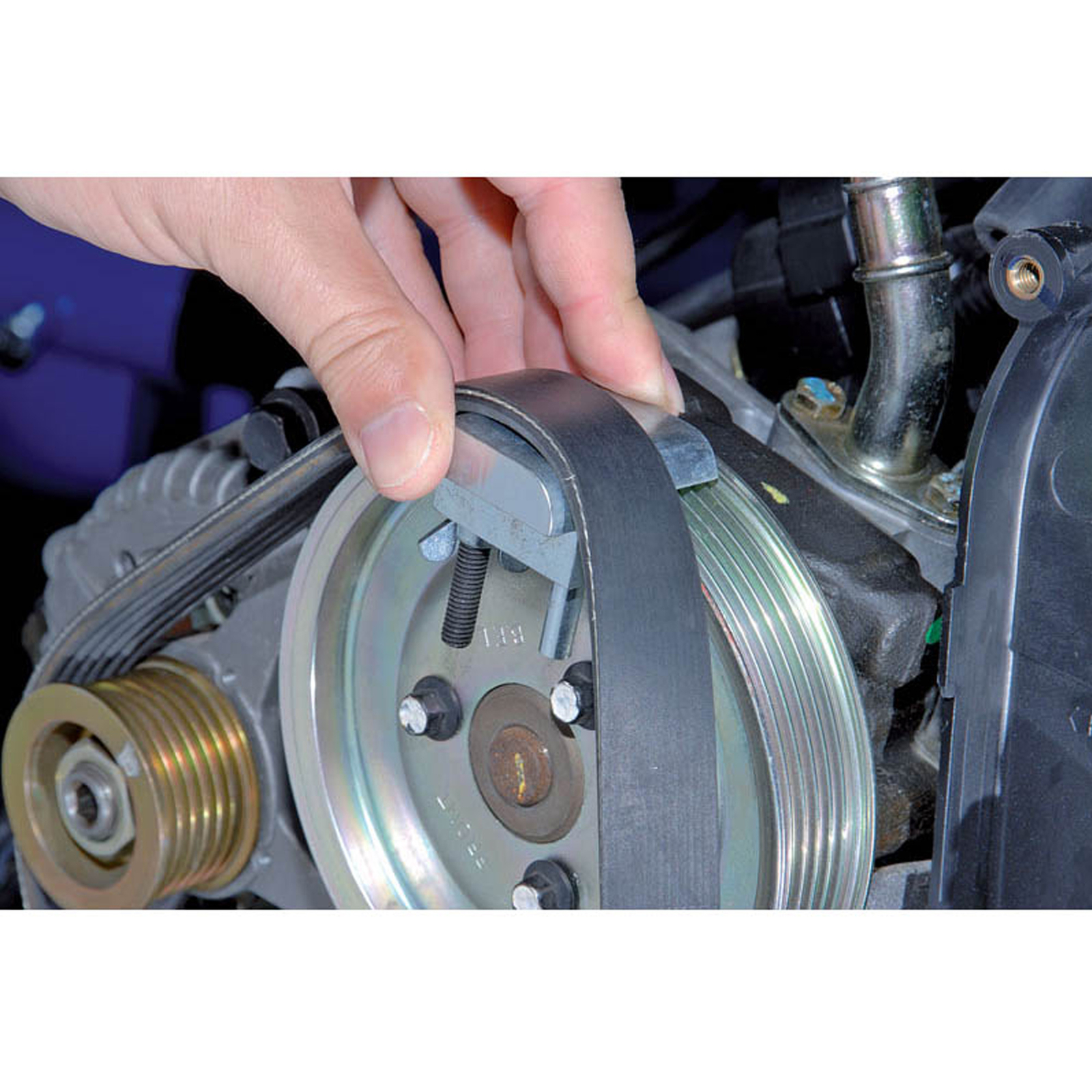 Auto Auxiliary Elasticated Stretch Ribbed Pulley Drive Belt Removal Installation