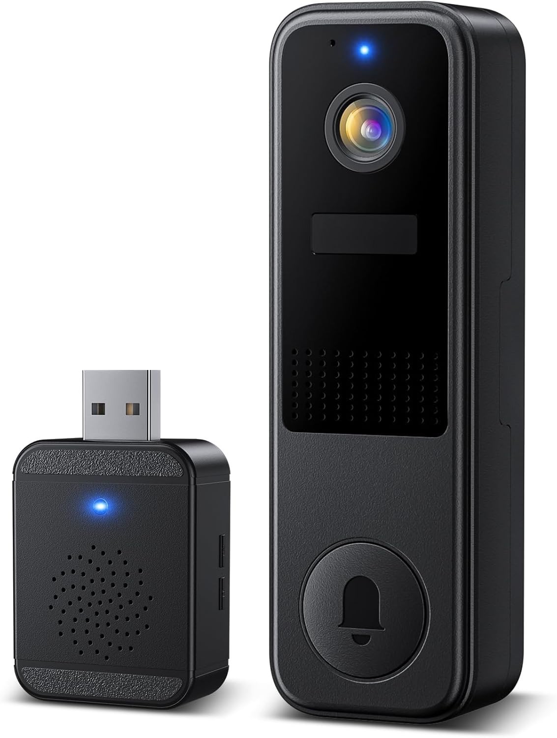 Battery-Powered 2K Doorbell Camera with Night Vision & Real-Time Notifications