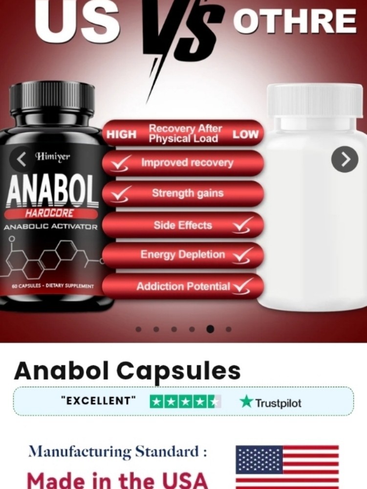 Anabol Hardcore  Muscle Builder Legal Natural Steroid 3 Pack + Mental Clarity