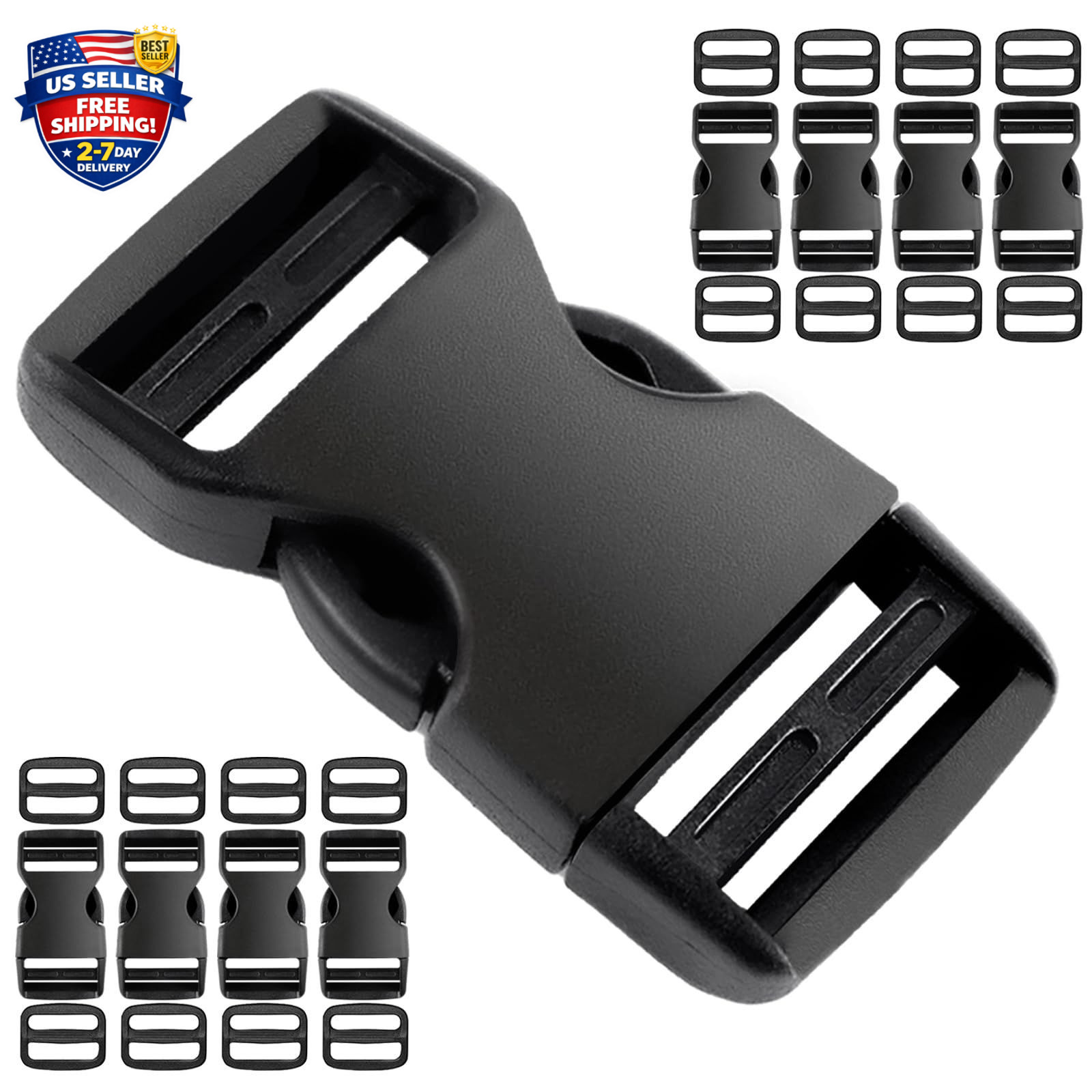 8 Set 1 Inch Buckles for Straps Clip Quick Side Release Buckles,Buckle Straps wi