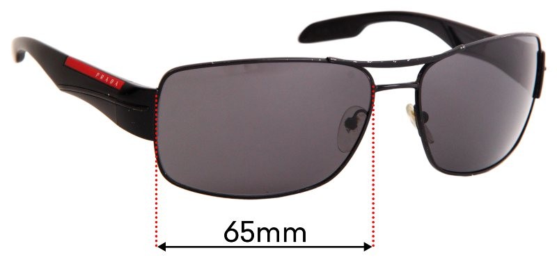SFx Replacement Sunglass Lenses fits Prada SPS53N - 65mm Wide
