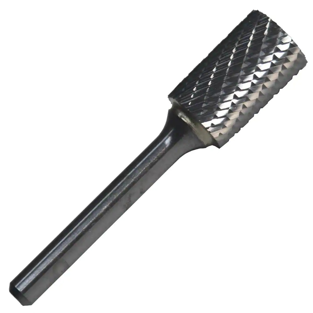 3/8 In. X 1 In. Cylindrical Solid Carbide Burr Rotary File Bit With 1/4 In.
