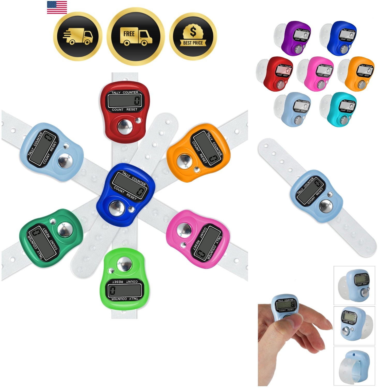 Electronic Finger Counter, Resettable Hand Tally, 5 Digit Number and LCD Elec...