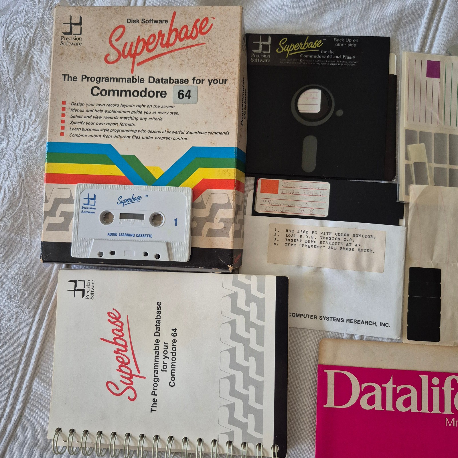 VTG Superbase Commodore 64 Software Boxed Complete Precision C64 Disk Cassette