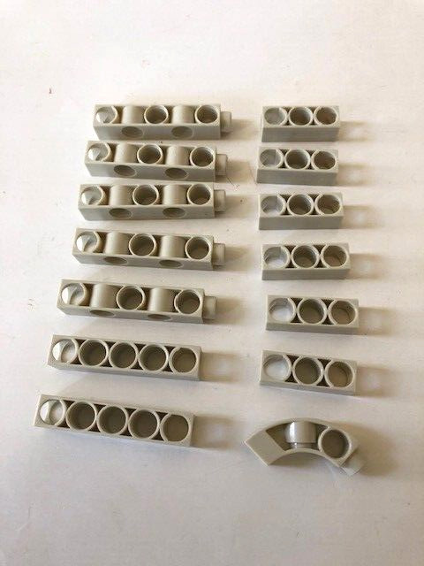 Thames & Kosmos Kit Parts: Assorted 1, 3 & 5 Hole Beams - 14 Pieces