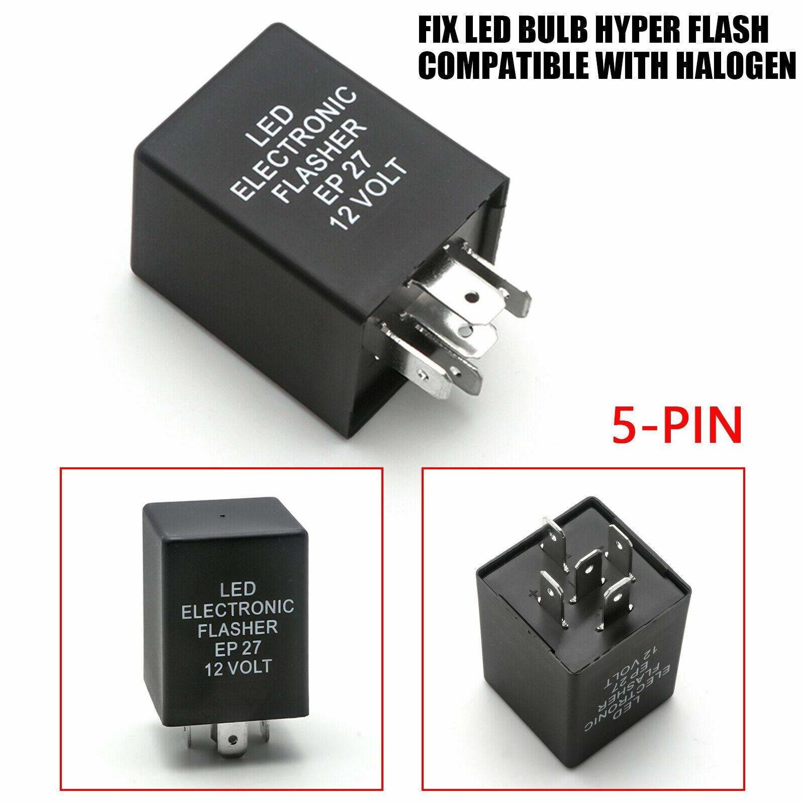 Turn Signal Hazard LED Warning Flasher Relay EP27 FL27 No Fast Hyper-flash 5-Pin