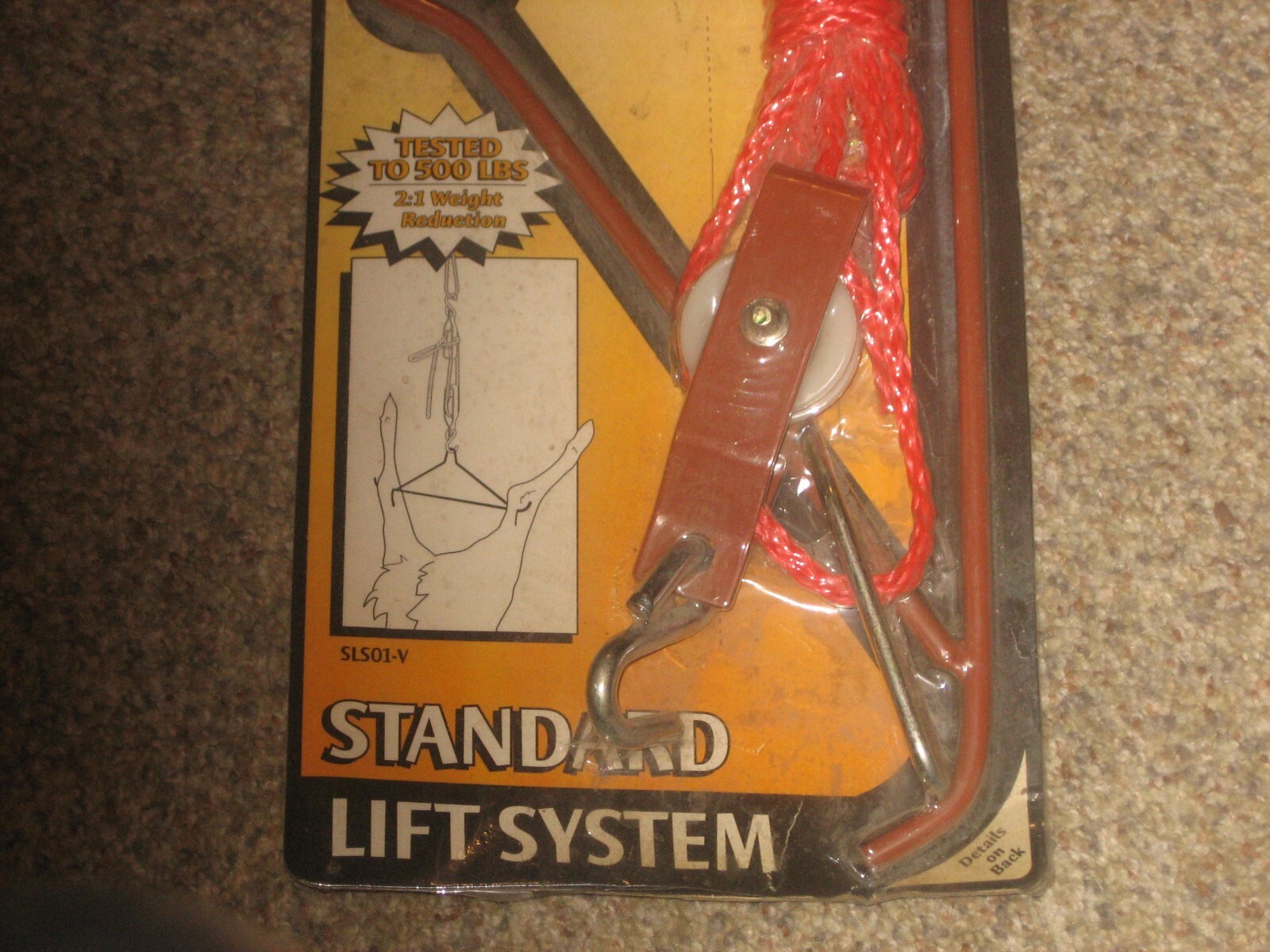 Big Game Lift System 2:1 weight reduction tested to 500 lbs