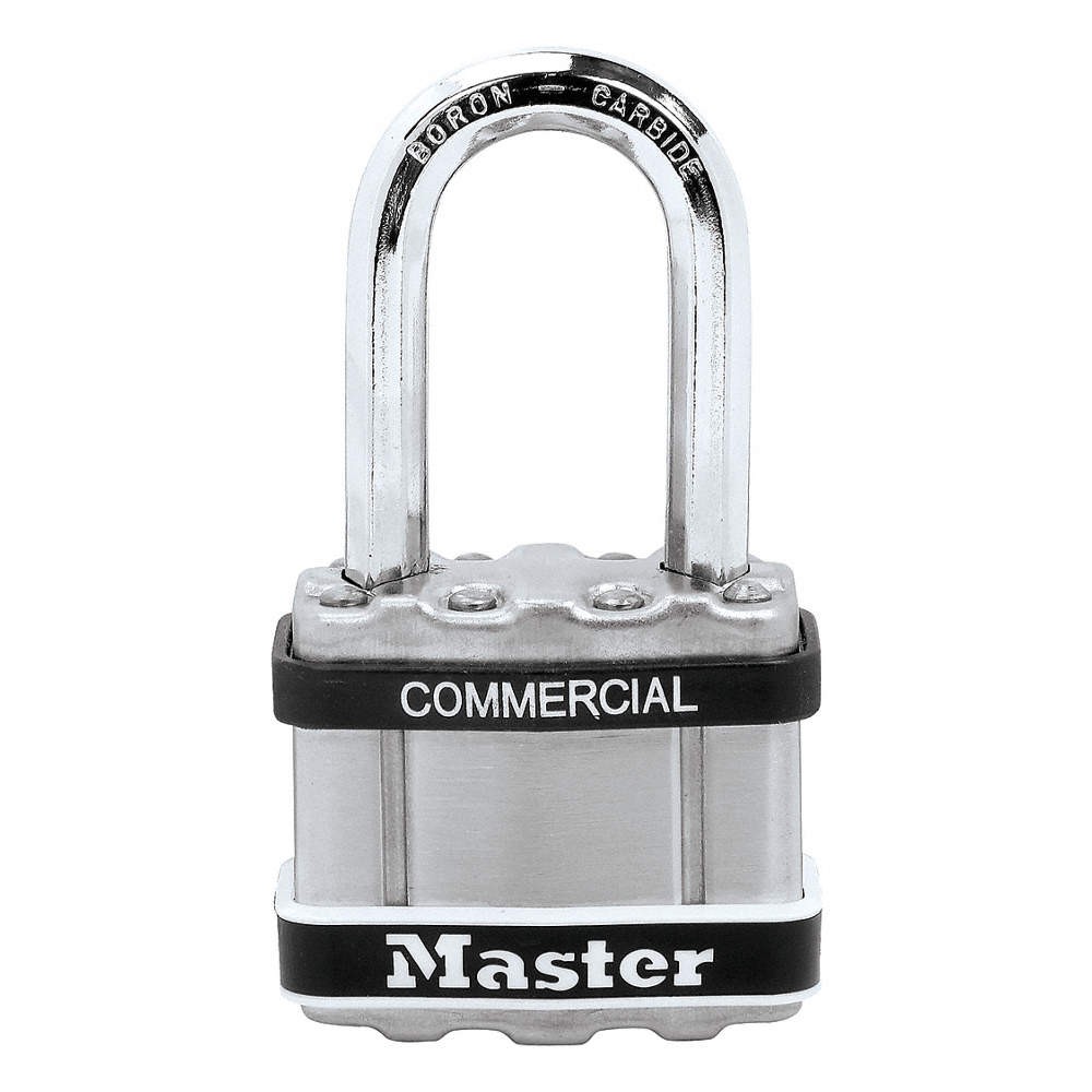 MASTER LOCK M5KALFSTS Keyed Padlock, 15/16 in,Rectangle,Silver 52TG82