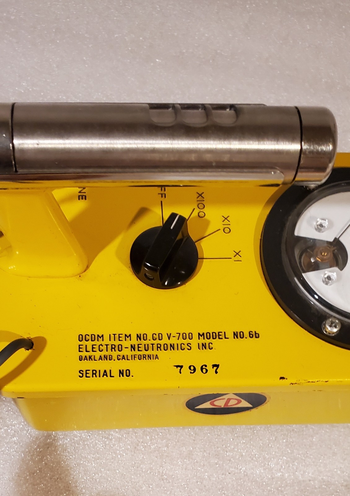 Civil Defense Model 6B Geiger Counter CD V-700 Electro-Neutronics