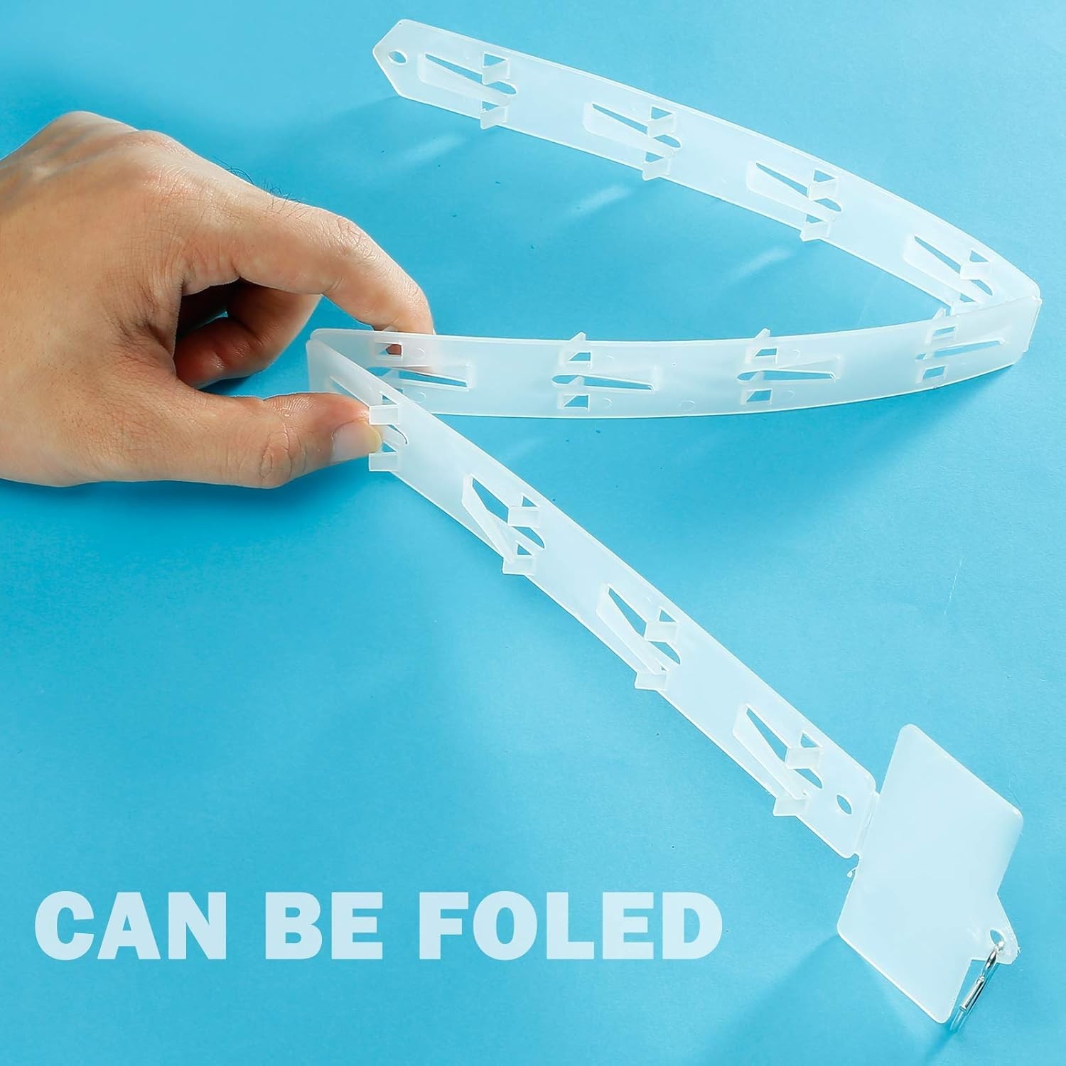 Durable Plastic Merchandise Hanging Strips: 10 Hooks & Maximum 35lb Capacity