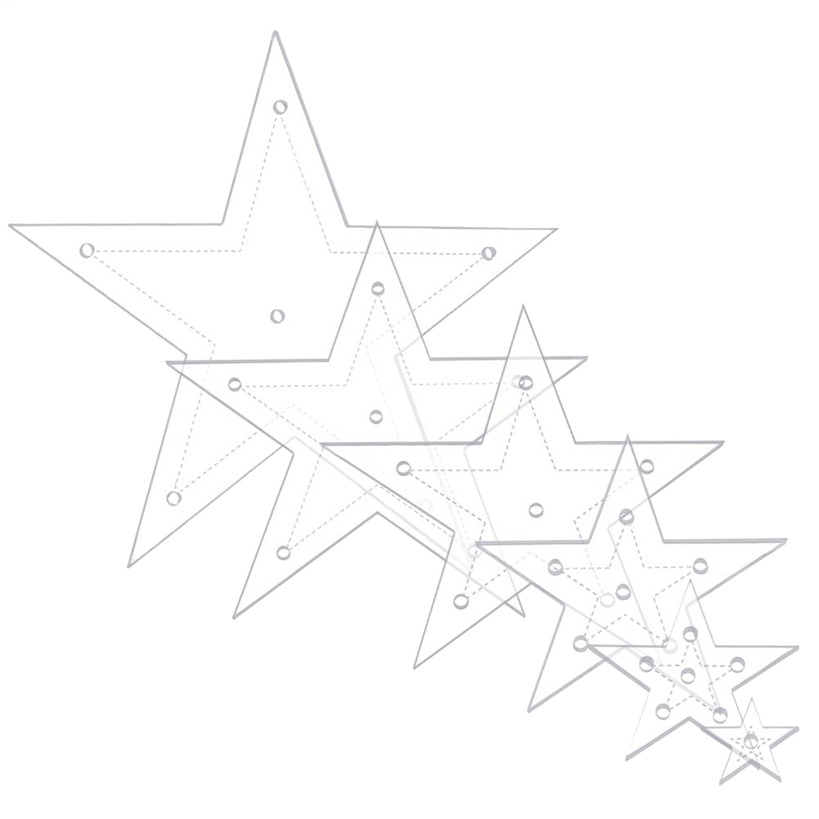 Set Of 6 Acrylic Star Quilting Template, 6 Different Sizes Star Acrylic Sewing