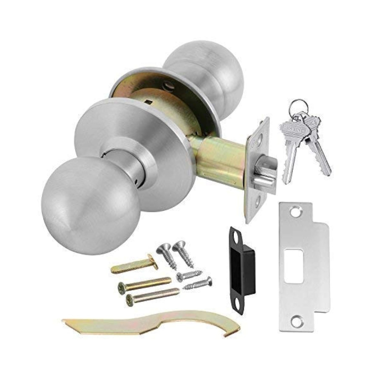 Lawrence Door Knob Cylindrical Lock Storeroom Function Key unlocks Exterior S...