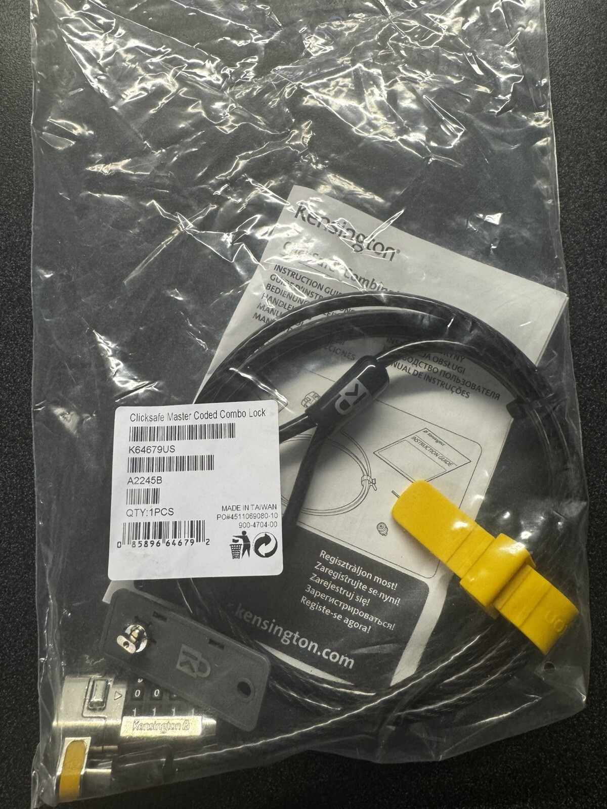 Kensington ClickSafe Combination Laptop Lock (Master Code)