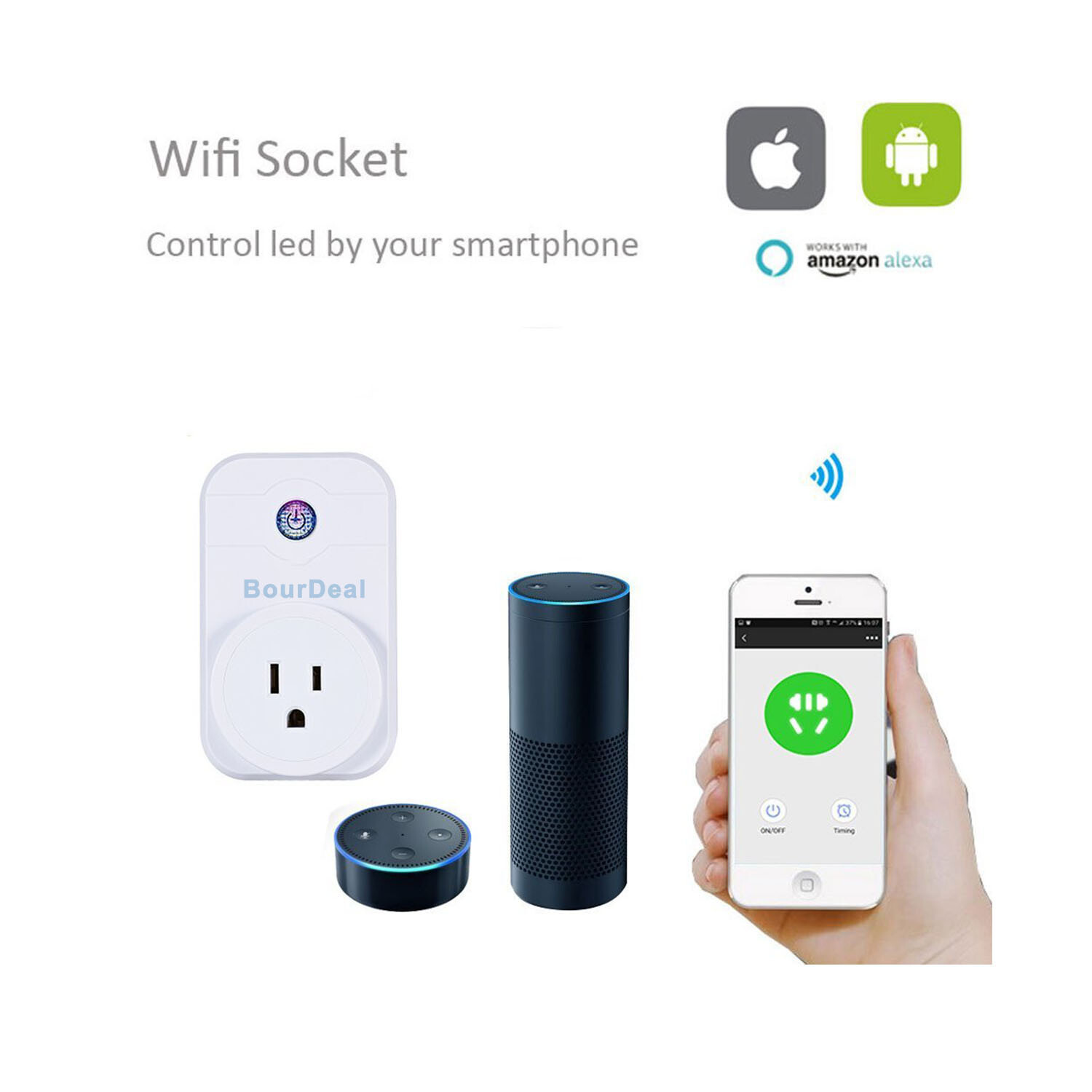 BourDeal Cellphone Remote Control Switch Elecric Wireless Smart Socket