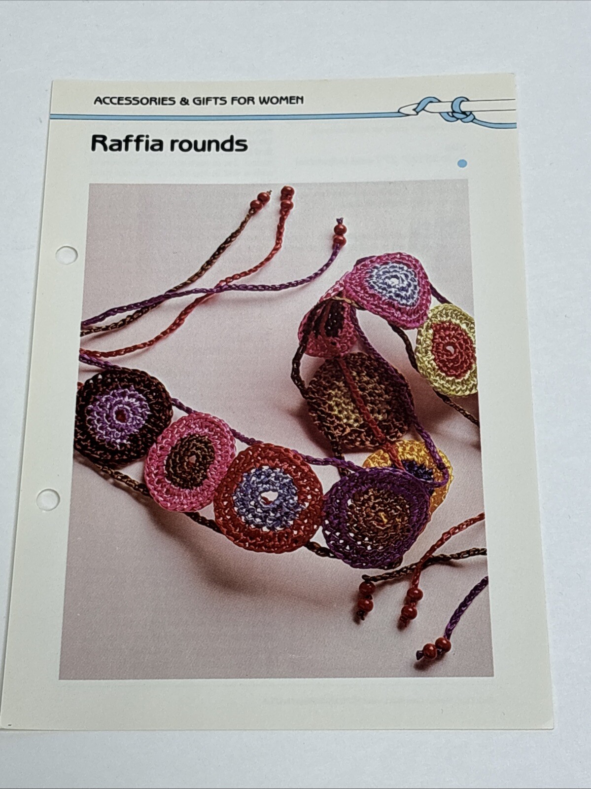 Raffia Rounds Belt Crochet Pattern Card Marshall Cavendish