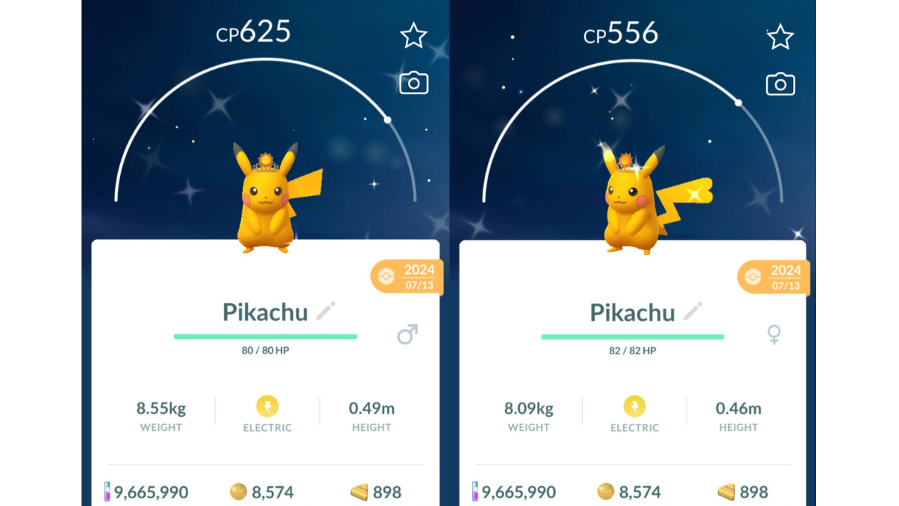🌞Shiny (Dazzling) Pikachu Sun Crown Pokemon GO🌞 Registered Only