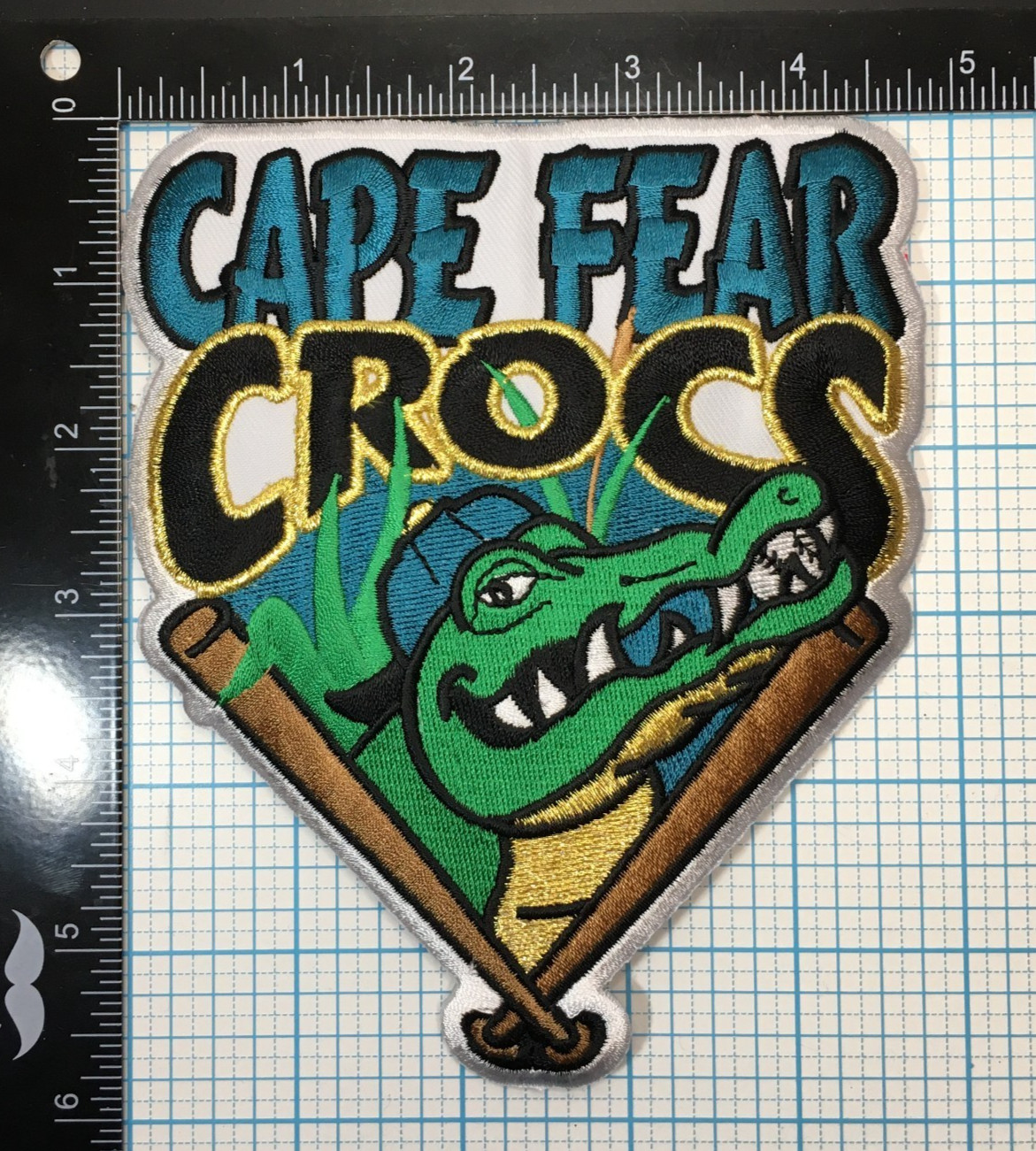 1997-2000 CAPE FEAR CROCS SAL MINOR LEAGUE BASEBALL VTG 5.75" TEAM LOGO PATCH
