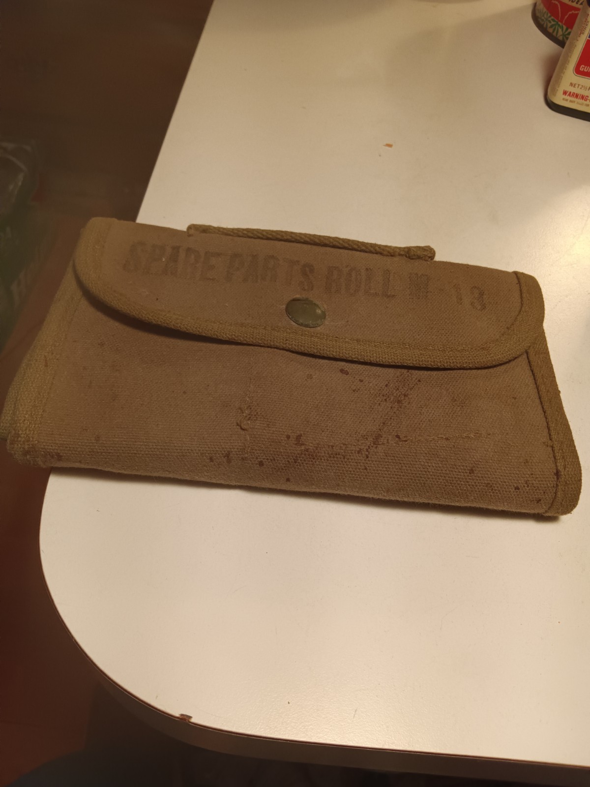 Vintage Military Spare Parts Roll M-13 Canvas Bag OD