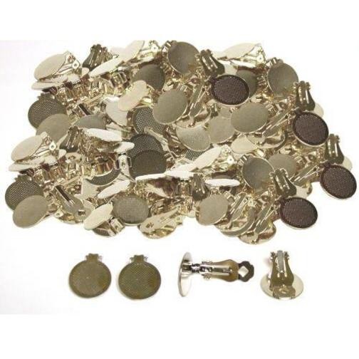 166 Nickel Plated Round Clip On Earring Parts