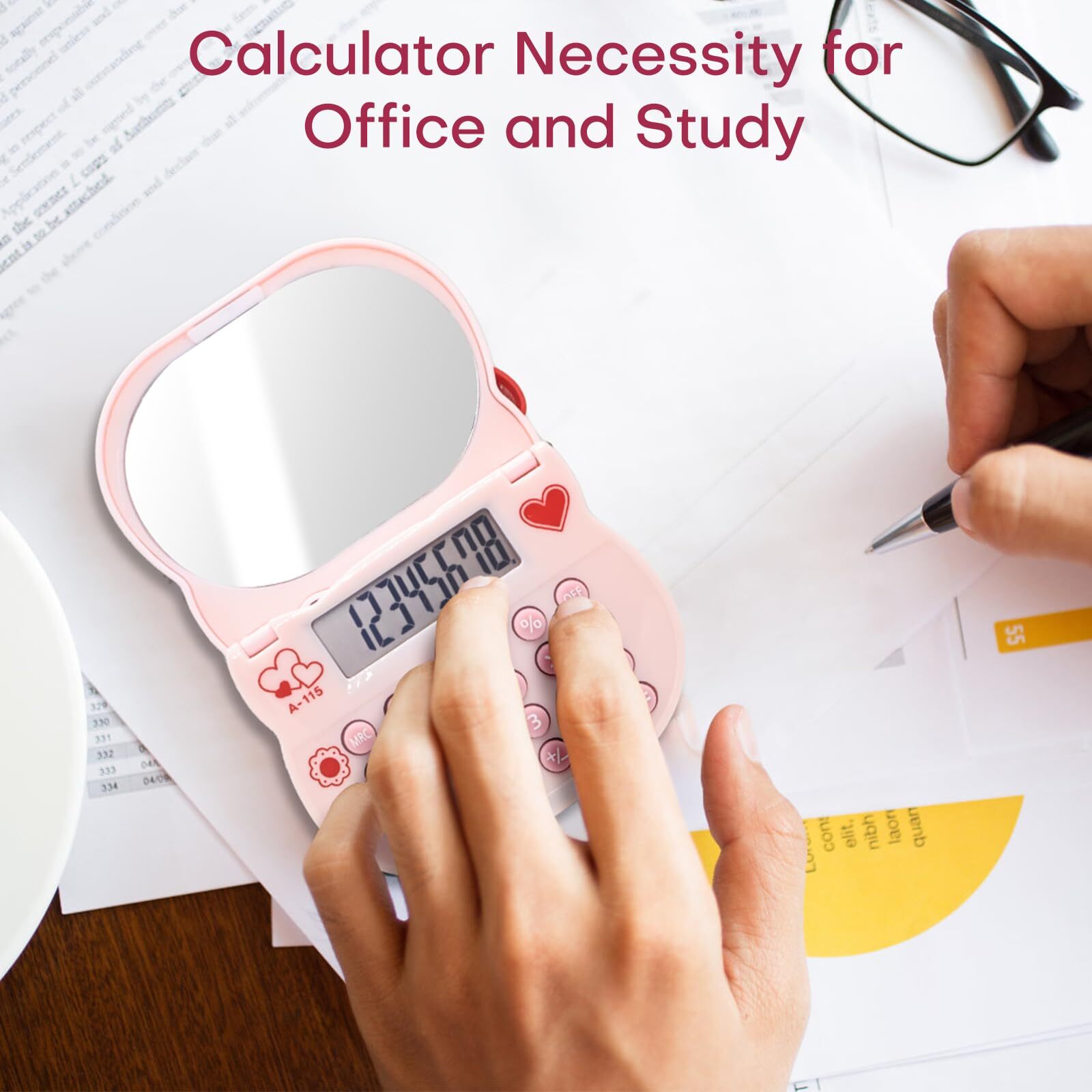 Cute Calculator Makeup Mirror Calculator Basic Calculators Desktop 8 Digit wi...