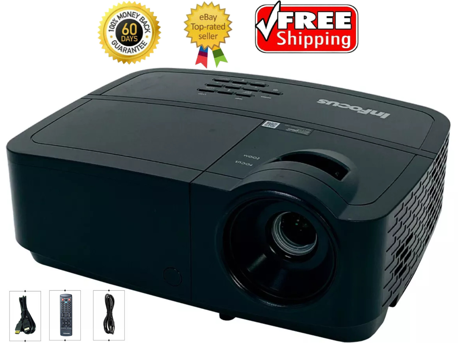 InFocus IN2124x DLP Projector 4200 ANSI Home Theater Full HD 3D HDMI w/Bundle