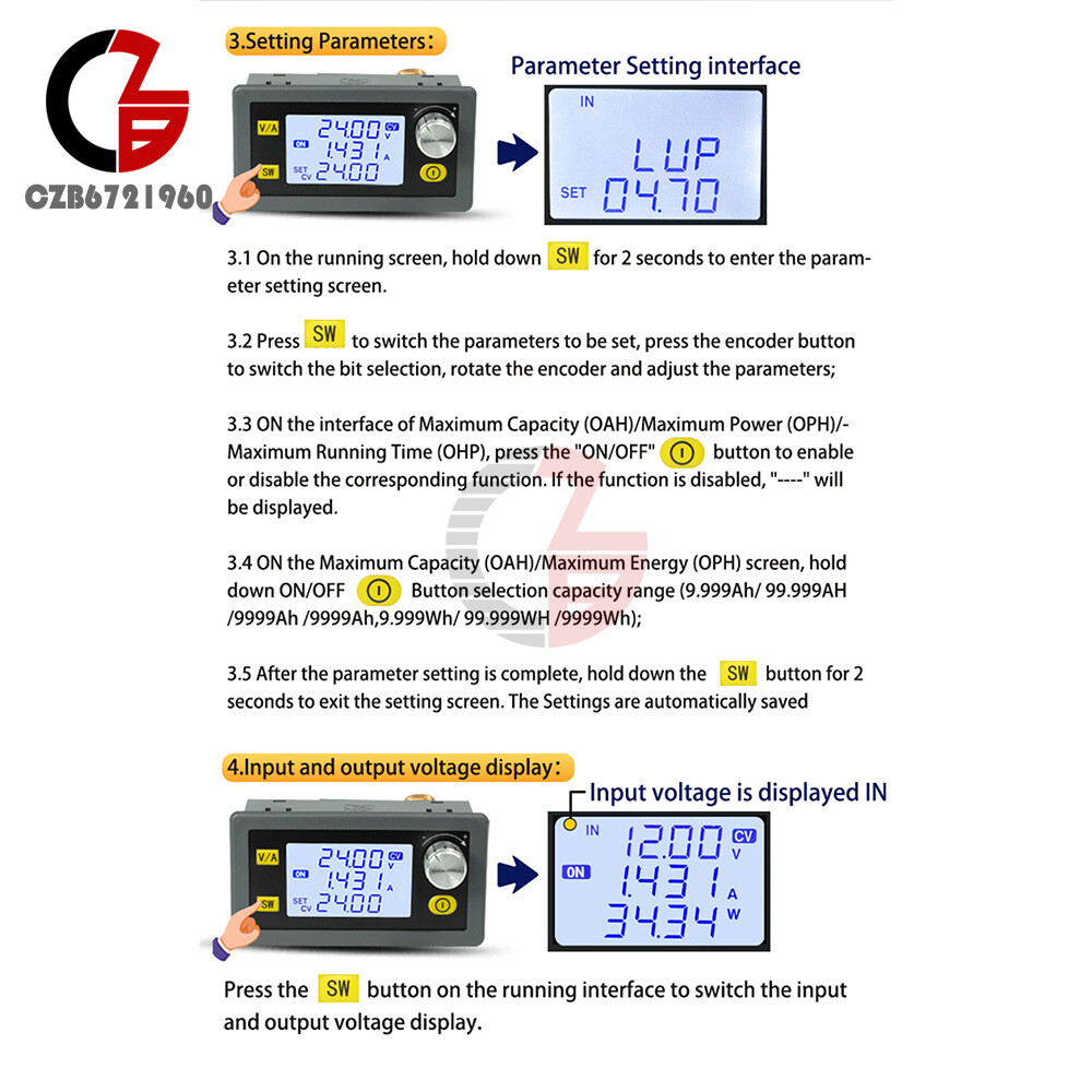 CNC Adjustable DC Voltage Regulator Constant Voltage Current Repair Buck Module